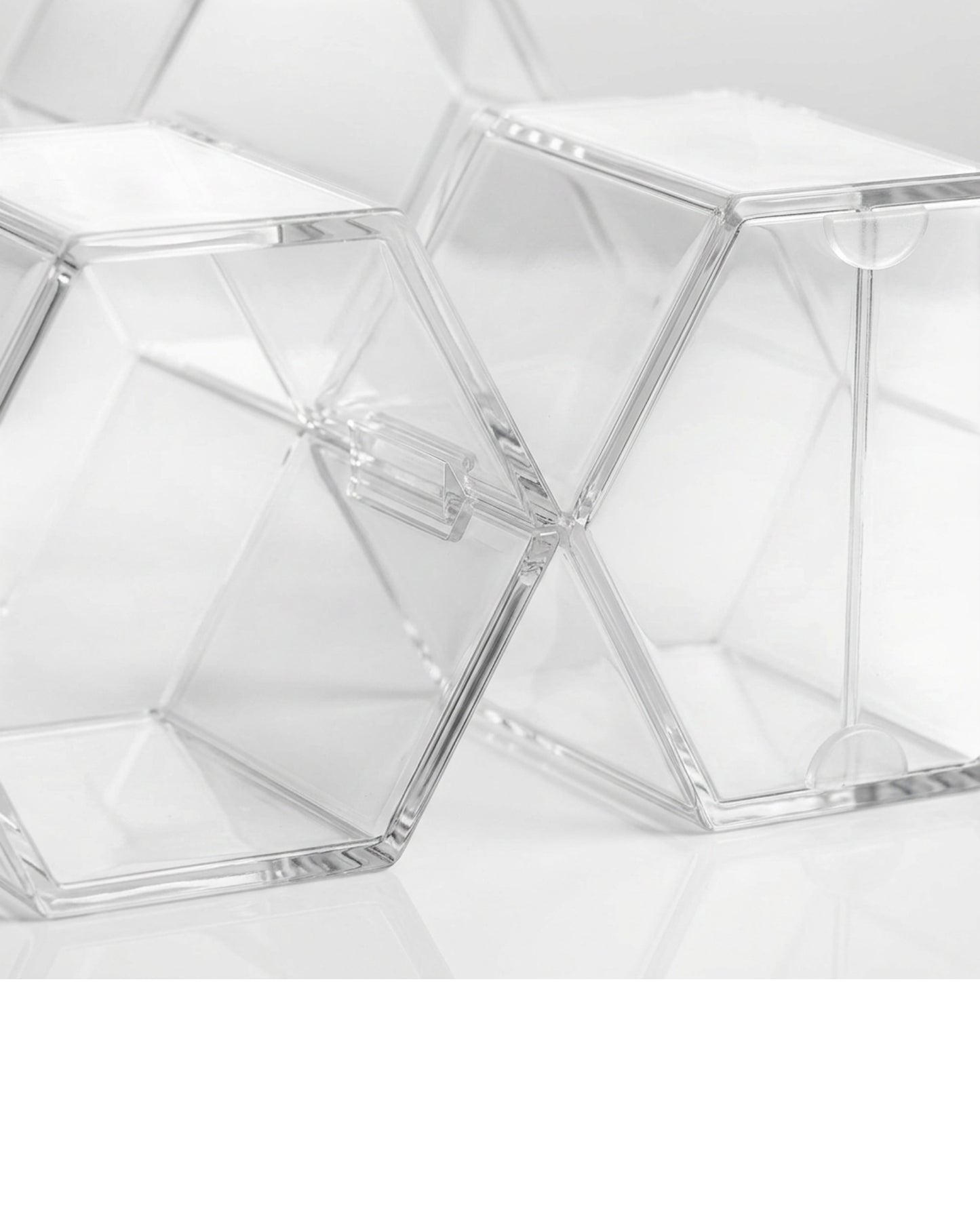 Manod Clear Acrylic Honeycomb Cosmetic Organizer 6 Cubbies - Detail view