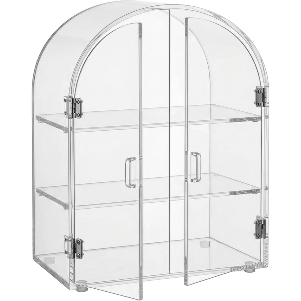 Manod Clear Acrylic Arch Cabinet with 2 Doors and 2 Shelves - Product view