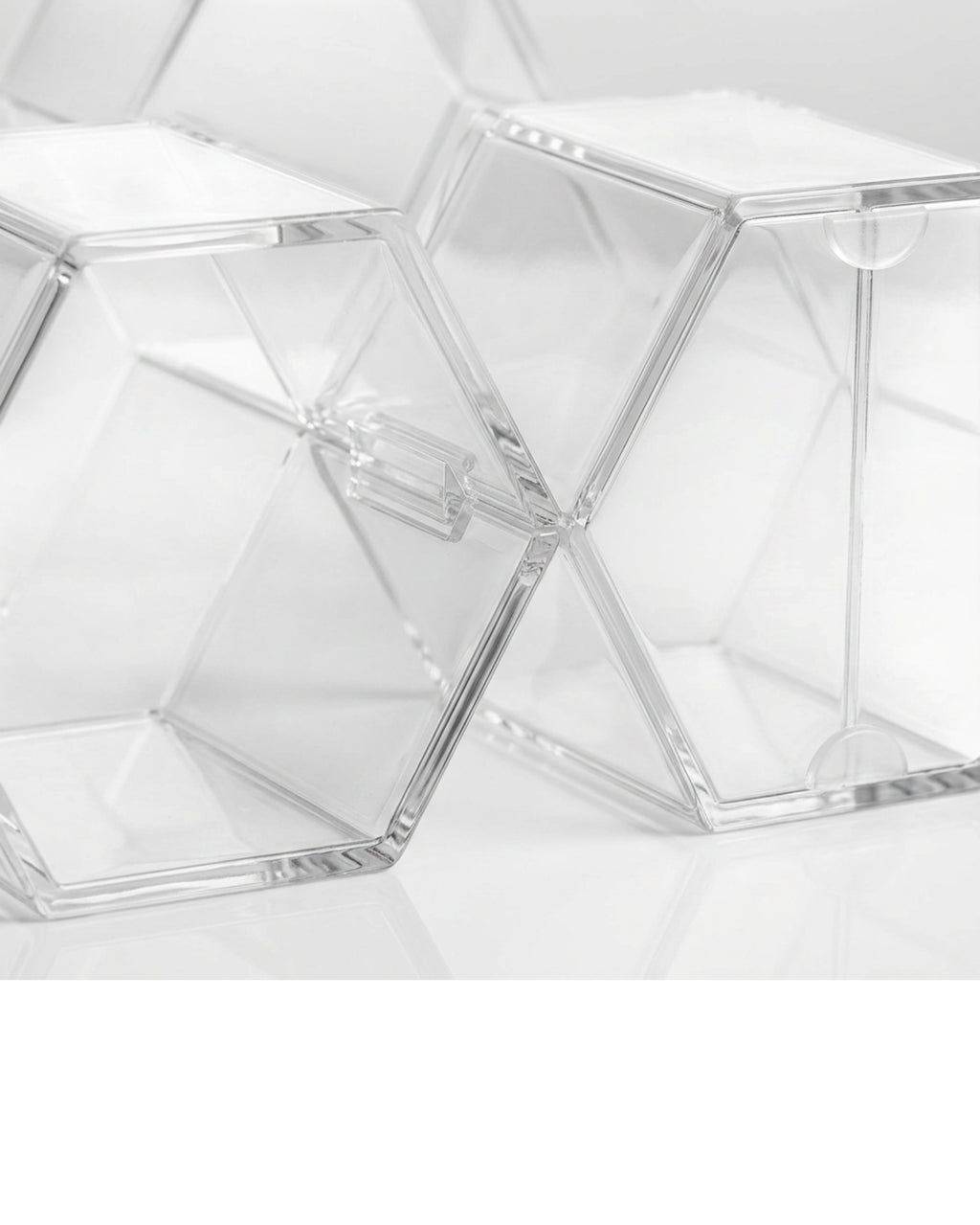 Manod Clear Acrylic Honeycomb Cosmetic Organizer 6 Cubbies - Detail view