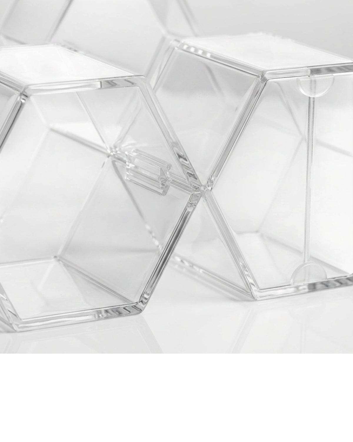 Manod Clear Acrylic Honeycomb Cosmetic Organizer 6 Cubbies - Detail view