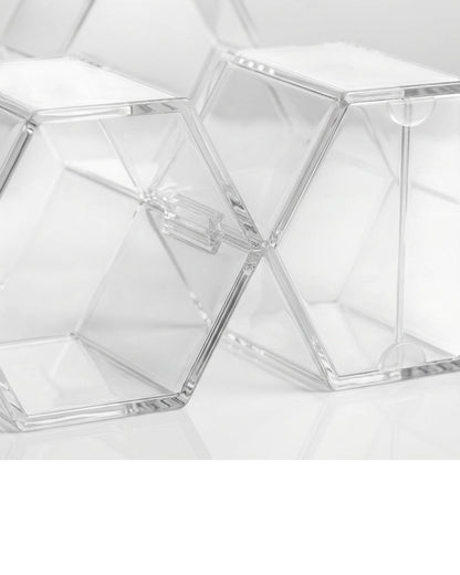 Manod Clear Acrylic Honeycomb Cosmetic Organizer 6 Cubbies - Detail view