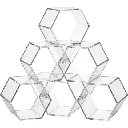 Manod Clear Acrylic Honeycomb Cosmetic Organizer 6 Cubbies - Product view