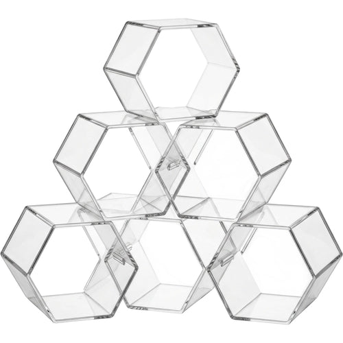 Manod Clear Acrylic Honeycomb Cosmetic Organizer 6 Cubbies - Product view