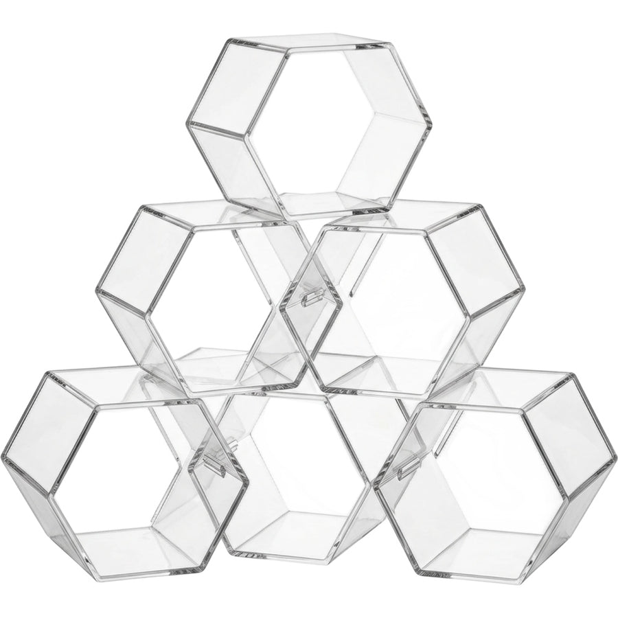 Manod Clear Acrylic Honeycomb Cosmetic Organizer 6 Cubbies