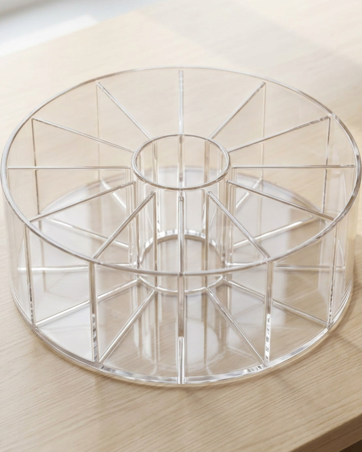 Manod Clear Acrylic Radial Cosmetic Organizer 12 Compartments - Lifestyle view