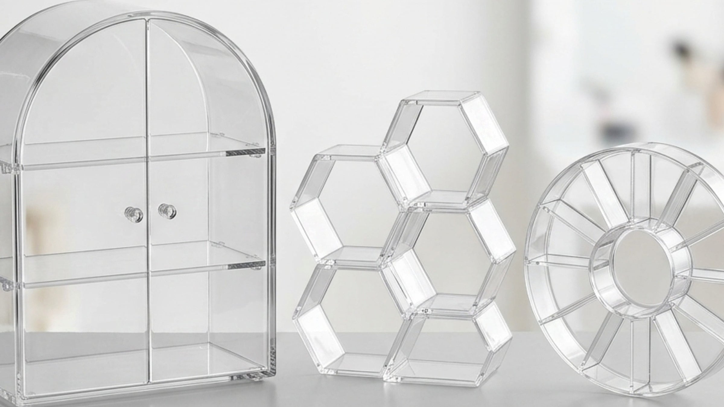 Manod Clear Acrylic Cosmetic Desktop Organizers